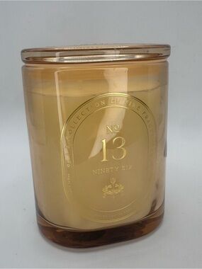Ninety six Amber Glass Jar Candle with Gold Foil Label